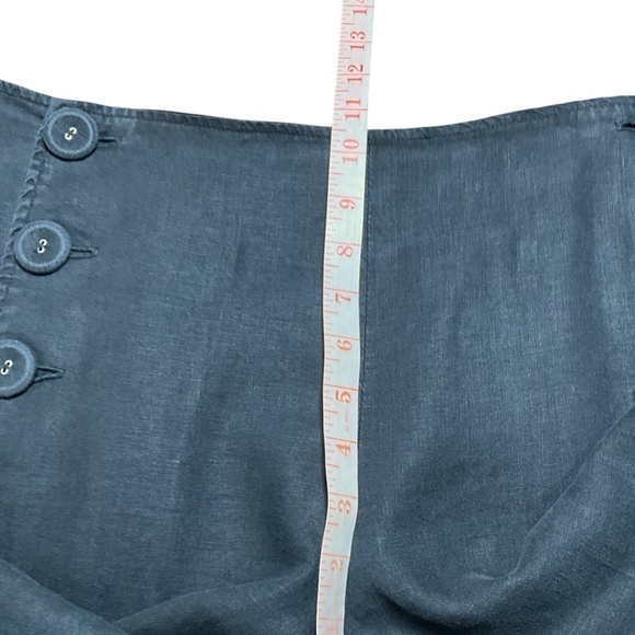 BURTON MR & MRS 100% Linen Nautical Style Charcoal Grey Wide Leg Pants US Sz L - Picture 6 of 9